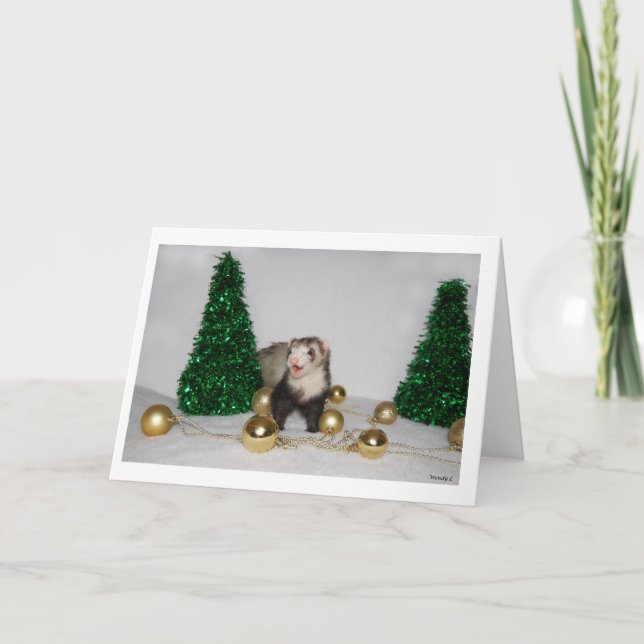 Tarjeta de Navidad del hurón (Anverso)