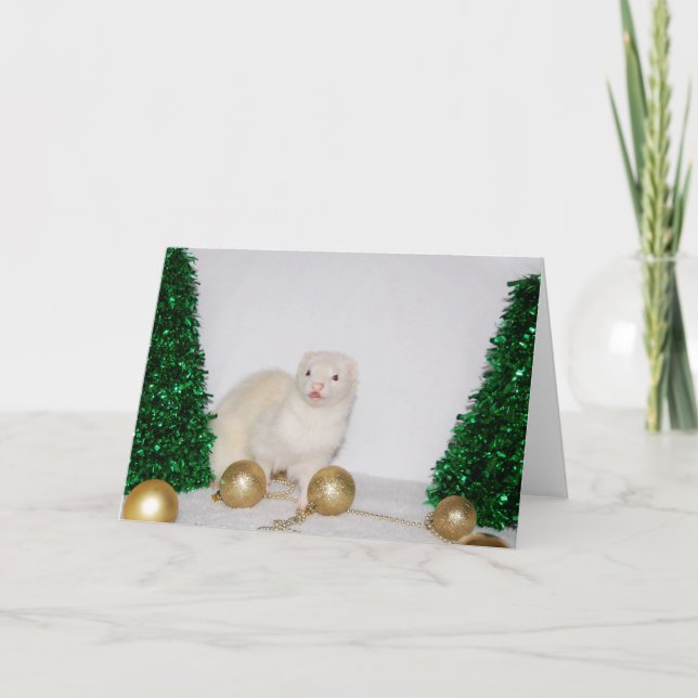 Tarjeta de Navidad del hurón (Anverso)