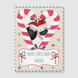 Tarjeta de Navidad del imán del corazón HABIBI de