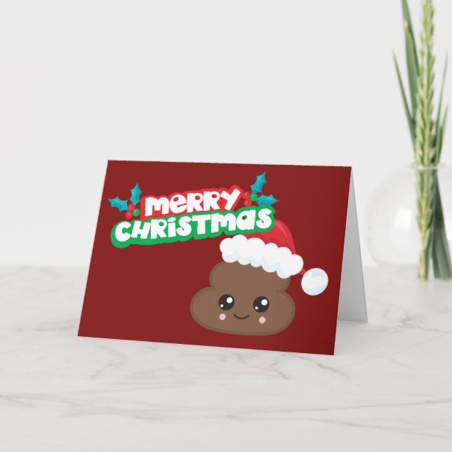 Tarjeta de Navidad del impulso de la emoji de las (Anverso)