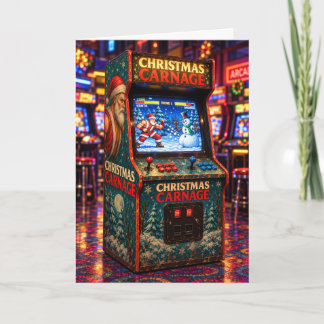 Tarjeta de Navidad del Juego Retro de Arcade Chris
