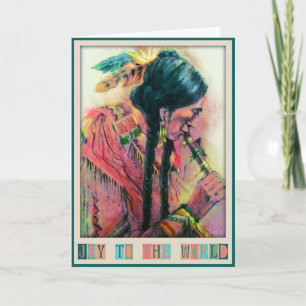 Tarjeta de Navidad del jugador de flauta del