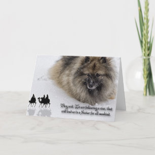 Tarjeta de Navidad del Keeshond "tres hombres