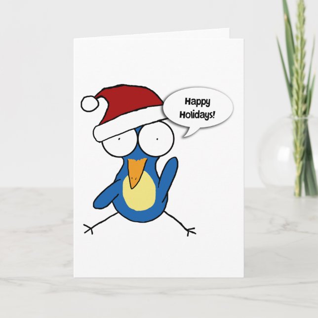 Tarjeta de Navidad del kiwi de Santa (Anverso)