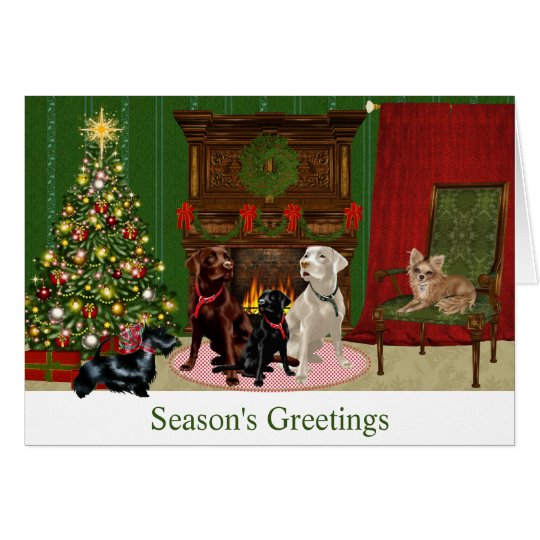 Tarjeta de Navidad del labrador retriever