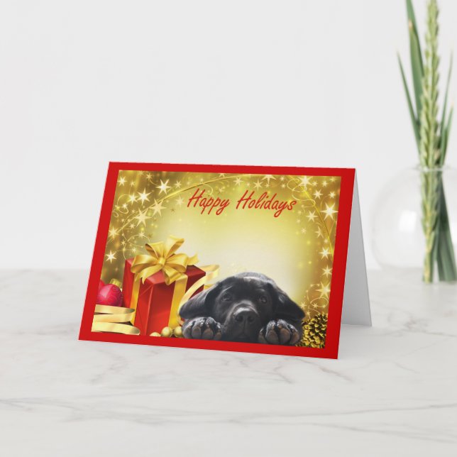 Tarjeta de Navidad del labrador retriever Gift12 (Anverso)