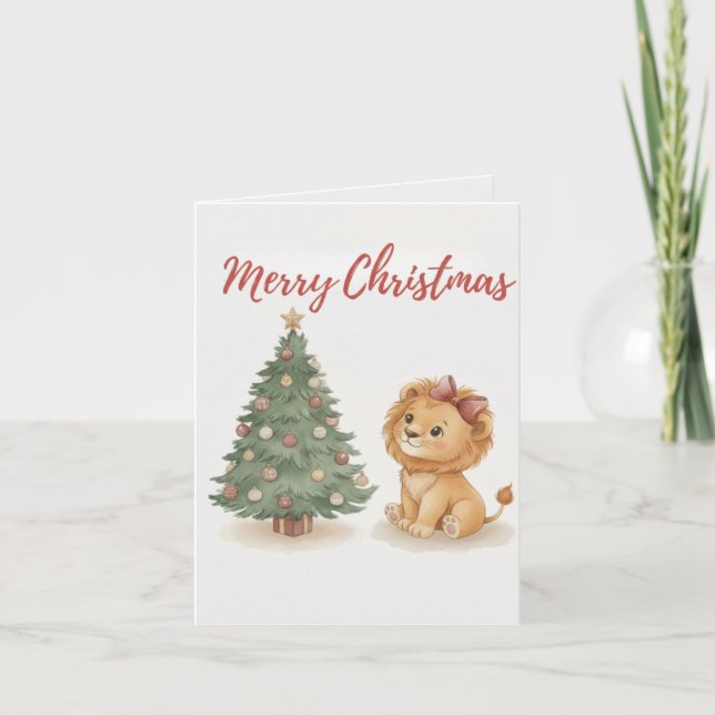 Tarjeta de Navidad del León de Tesoros de la Tradi (Anverso)