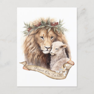 Tarjeta de Navidad del León y el Cordero