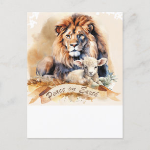 Tarjeta de Navidad del León y el Cordero