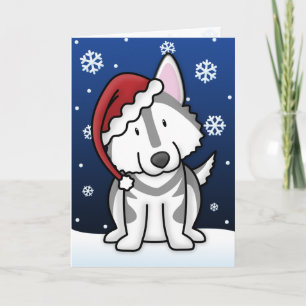 Tarjeta de Navidad del Malamute de Alaska de