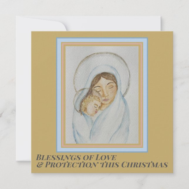 Tarjeta de Navidad del Manto de María (Anverso)