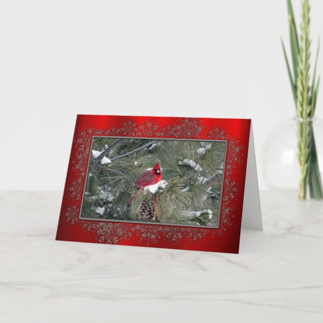 Tarjeta de Navidad del marco del cardenal 3093 (Anverso)
