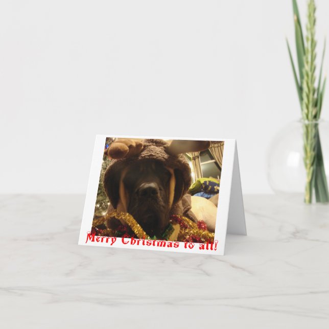 Tarjeta de Navidad del mastín (Anverso)