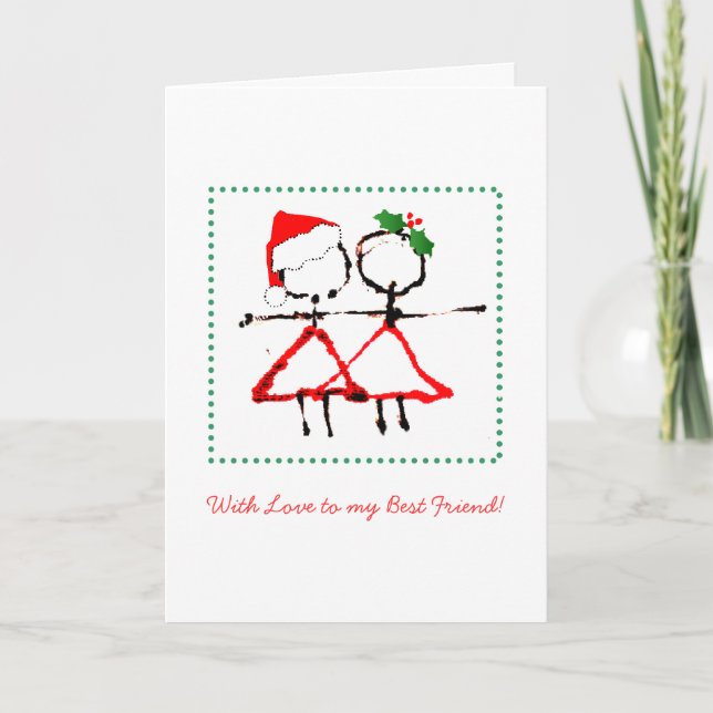 Tarjeta de Navidad del mejor amigo (Anverso)