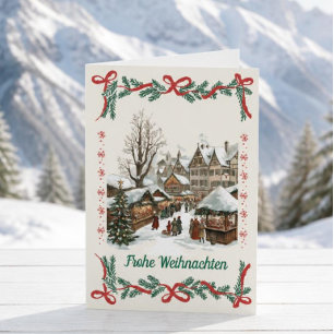 Tarjeta de Navidad del mercado de Navidad alemán v