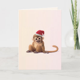 Tarjeta de Navidad del mono de los bebés del