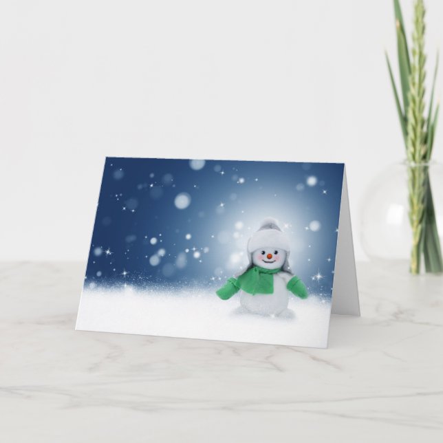 Tarjeta de Navidad del muñeco de nieve (Anverso)