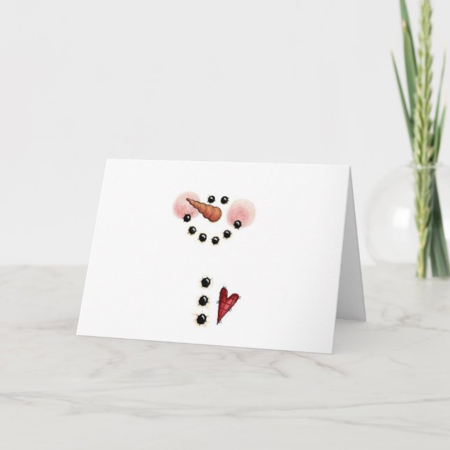 Tarjeta de Navidad del muñeco de nieve (Anverso)