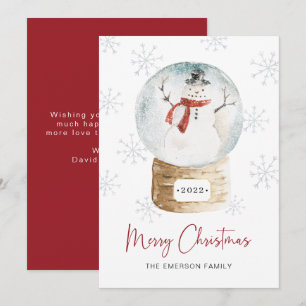Tarjeta de Navidad del Muñeco de Nieve