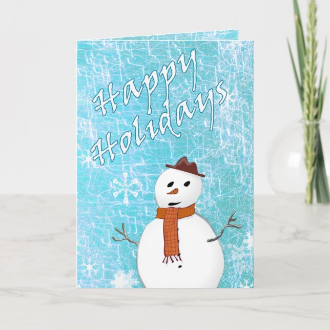Tarjeta de Navidad del muñeco de nieve (Anverso)