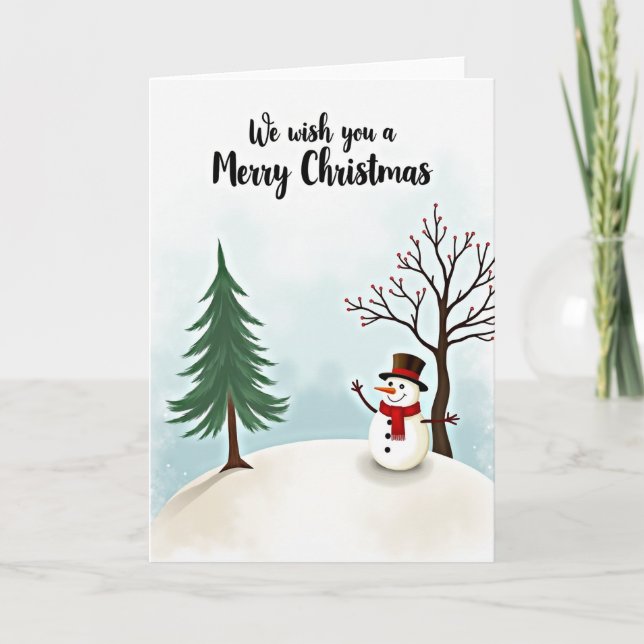 Tarjeta de Navidad del Muñeco de Nieve (Anverso)