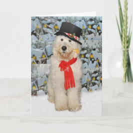 Tarjeta de Navidad del muñeco de nieve de