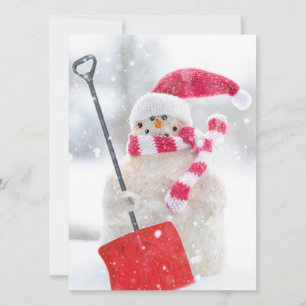 Tarjeta de Navidad del muñeco de nieve de invierno