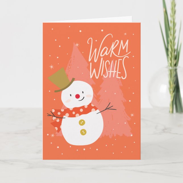 Tarjeta de Navidad del Muñeco de Nieve de Invierno (Anverso)