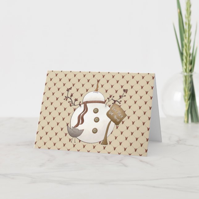 Tarjeta de Navidad del muñeco de nieve de Nowel (Anverso)