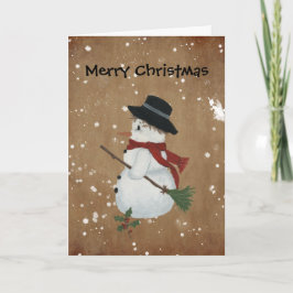 Tarjeta de Navidad del muñeco de nieve del país