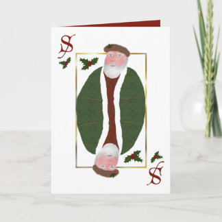 Tarjeta de Navidad del naipe de Papá Noel