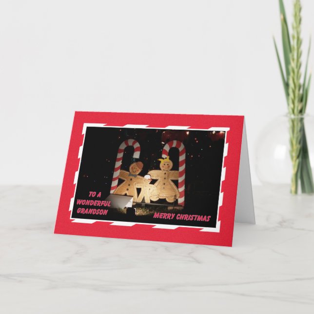 Tarjeta de Navidad del nieto -- Familia del pan de (Anverso)