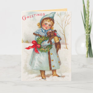 Tarjeta de Navidad del niño del Victorian