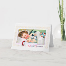 Tarjeta de Navidad del niño el dormir