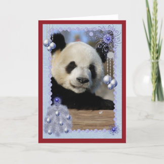 Tarjeta de Navidad del oso de panda gigante