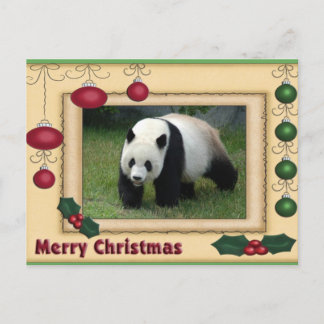 Tarjeta de Navidad del oso de panda gigante y de