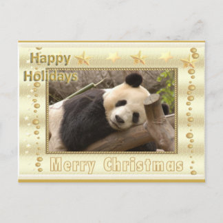 Tarjeta de Navidad del oso de panda gigante y de
