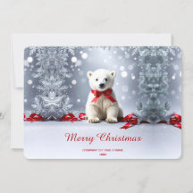 Tarjeta de Navidad del oso polar