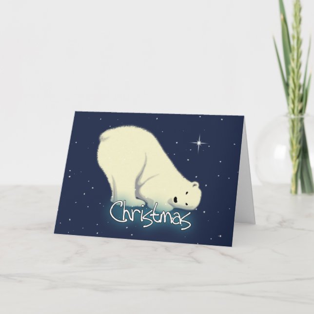 Tarjeta de Navidad del oso polar (Anverso)