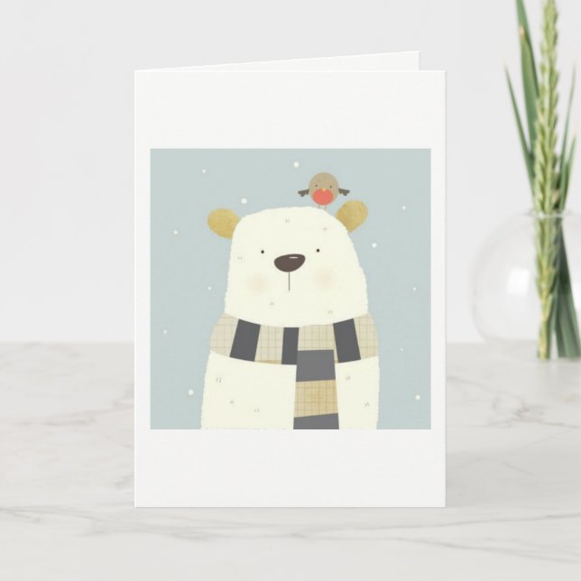 Tarjeta de Navidad del oso polar (Anverso)
