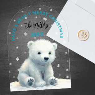 Tarjeta de Navidad del Oso Polar Feliz Navidad