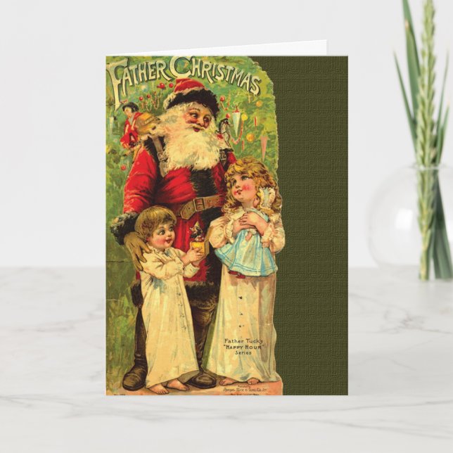 Tarjeta de Navidad del padre del Victorian de la (Anverso)