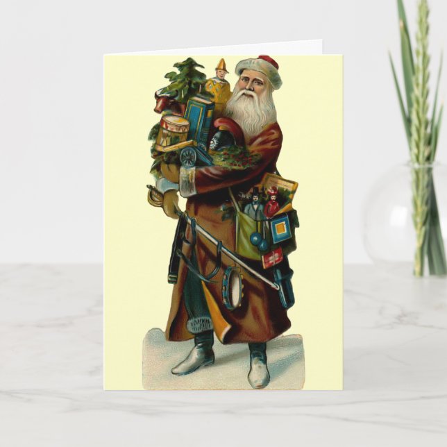 Tarjeta de Navidad del padre del vintage (Anverso)