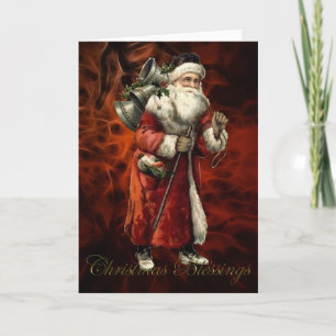 Tarjeta de Navidad del padre del vintage de Papá