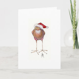 Tarjeta de Navidad del pájaro de Santa