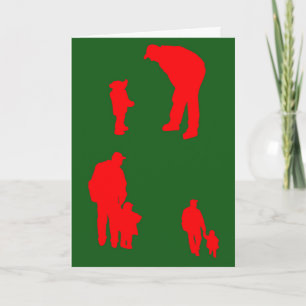 Tarjeta de Navidad del papá y el pequeño