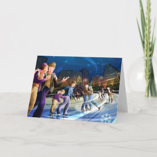 Tarjeta de Navidad del patinaje de hielo