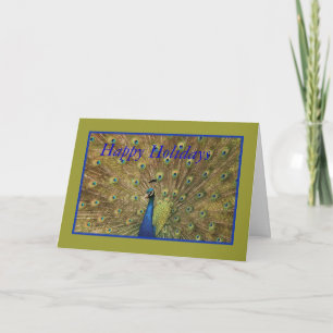 Tarjeta de Navidad del pavo real