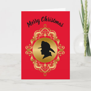 Tarjeta de Navidad del Perfil de Medalla de Bomber