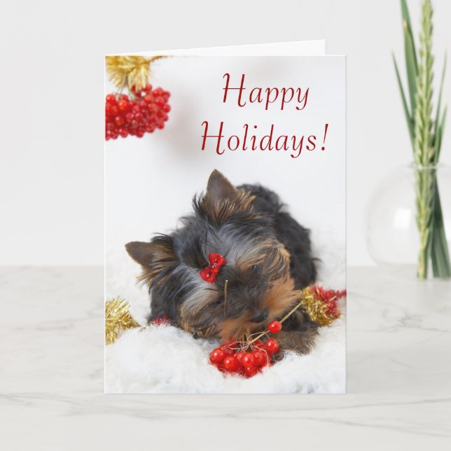 Tarjeta de Navidad del perrito (Anverso)